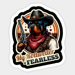 Cowboy Rottweiler Sticker